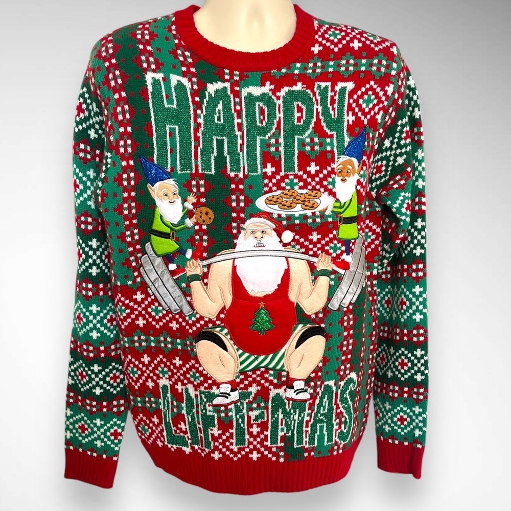 BLIZZARD BAY Men's Happy Liftmas Ugly Christmas‎ Sweater Medium | EUC